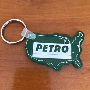 Retro America Keychain PETRO Americana Green white rubber